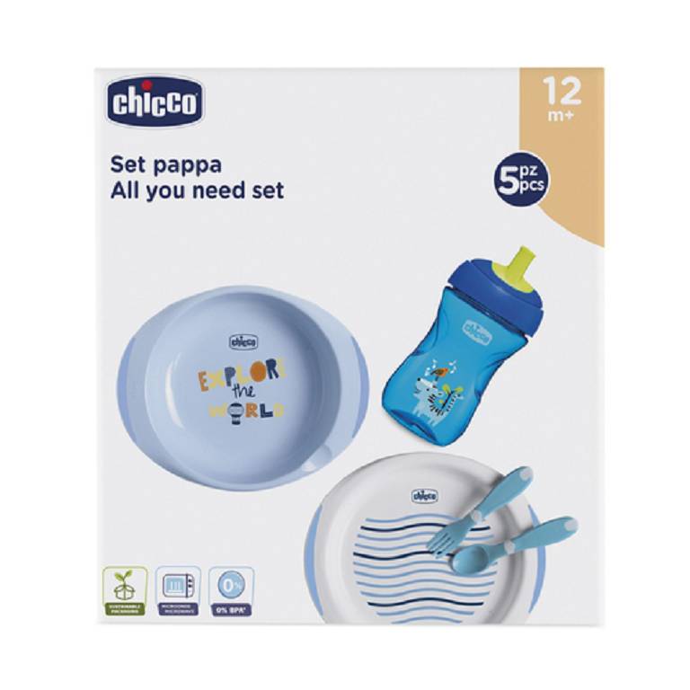 CHICCO SET PAPPA 12M AZZURRO